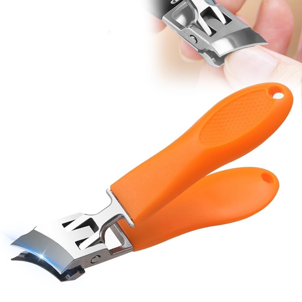 Wide Jaw Opening Anti-Splash Slanted Nail Clipper Fingernail and Toenail Clippers Clippers for Ingrown Nails Curved Toenail Clippers