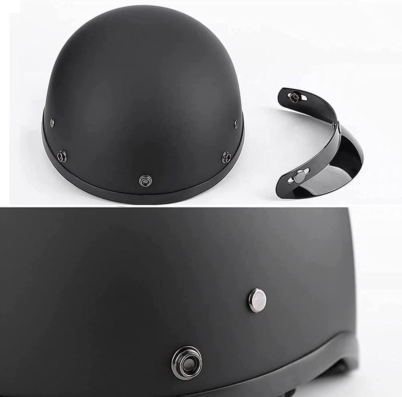 Halbschalenhelm Halbhelme Motorradhelm mit ECE Zugelassen Brain-Cap Retro Halbschale Roller-Helm Scooter-Helm Jet-Helm Mofa-Helm für Erwachsene Herren Damen