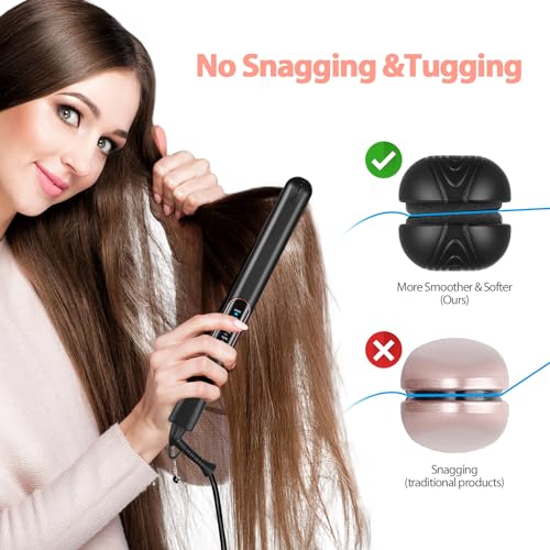 Hair Straighteners for Women, Haglater 2 in 1 Straightener and Curler Ceramic Plates Flat Iron with Adjustable Temperature LCD Display Straightening Styling Tool for Long Hair - Image 4