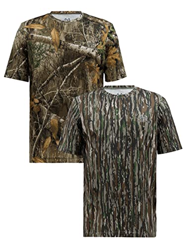 Realtree Men's 2 Pack Short Sleeve Performance Tees, Realtree Edge/Realtree Original, X-Large