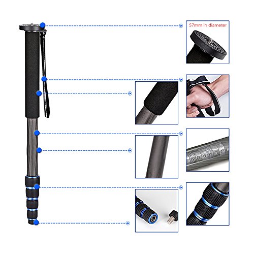 Andoer 5-section télescopique DSLR appareil photo monopode Unipoden pour Anciens Nikon Canon Pentax Olympus - Image 5