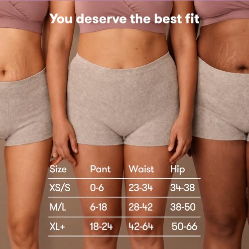 Frida Mom Women's Boyshort, Grey, Petite (Waist 23"-34" Stretched) (Pack of 2) - image 4