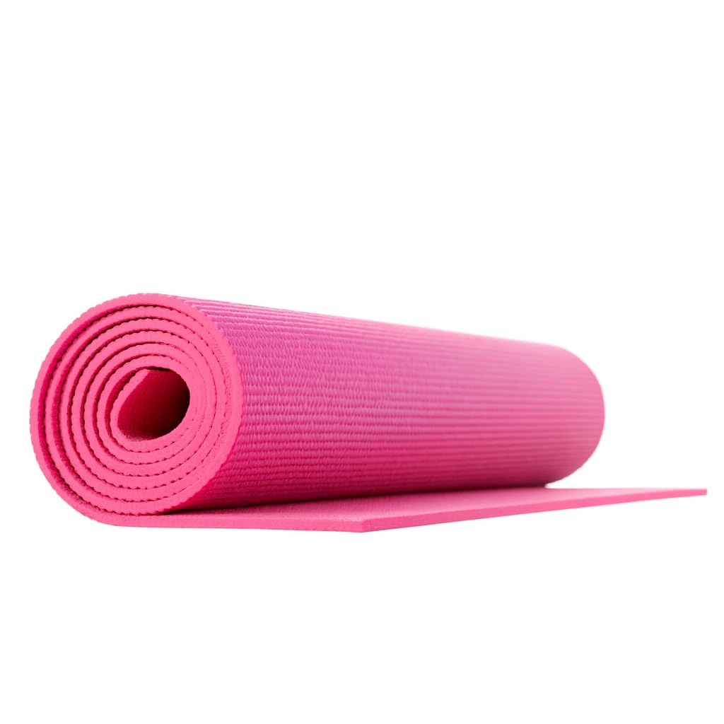 NBR Extra Thick Yoga Mat – Non-Slip Foam Fitness Mat (3-15mm) – Multi-Purpose, Durable, Cushioned Support for Yoga, Pilates & Workouts (Pink, 10mm)