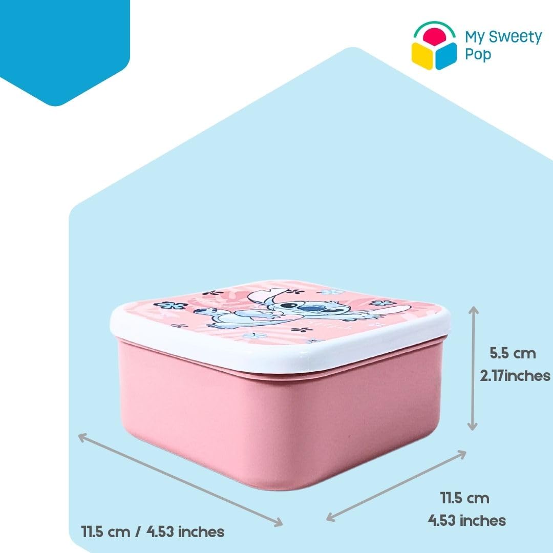 Set 3 Scatole Per Pranzo Per Bambini Con Stitch | 11.5/10.5/9 Cm | Ideale Per Asilo E Scuola - Foto 7