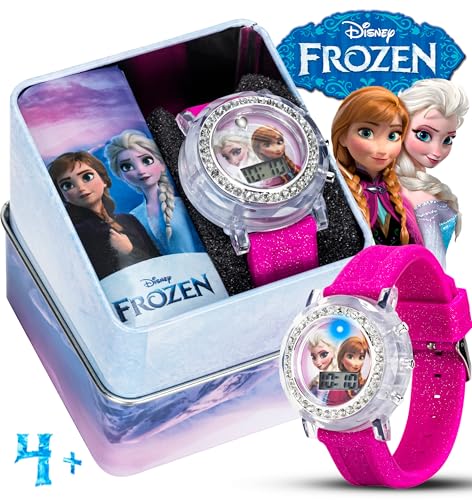 frozen elsa and anna lcd watch with silicone band