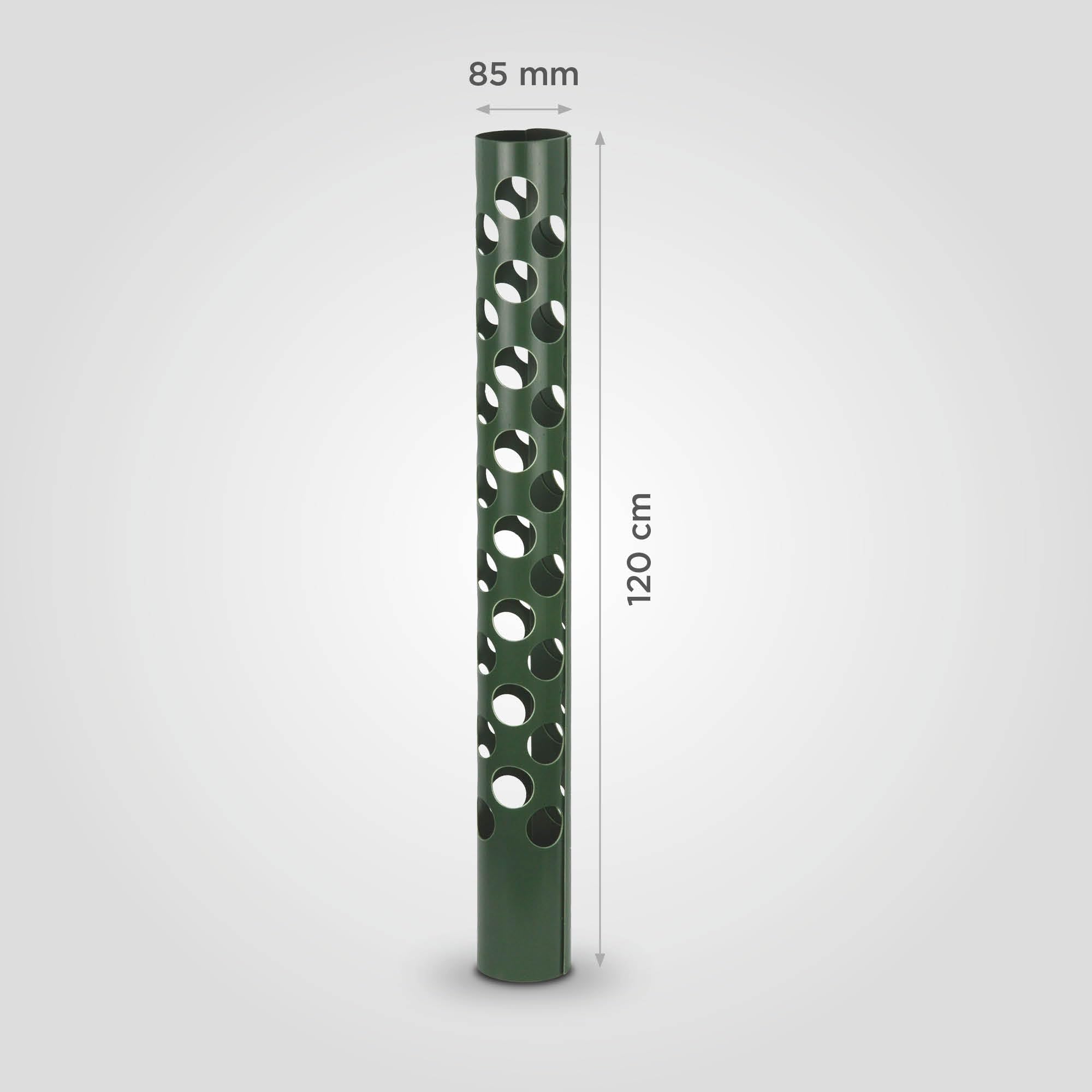 blizz-z Baumschutz Wild-Verbiss grün (Höhe 120 cm), Durchmesser: 85 mm (5 Stück) | Stamm-Schutz, Rindenschutz, Vermeidung Wildtier Fraßschäden bei Nadel- und Laubbäumen | Made in Germany