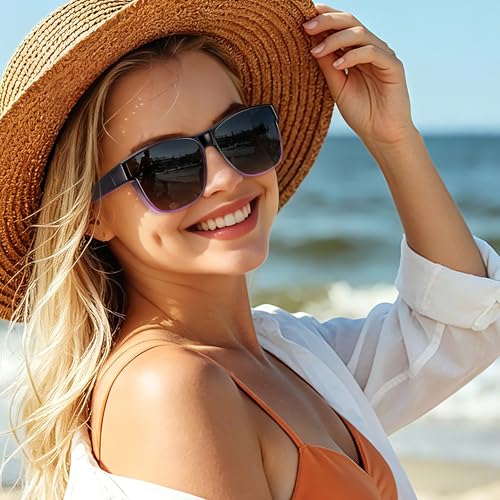 Image of Polarized Sunglasses Fit Over Glasses for Women Men, Oversized Square Sun Glasses UV400 Protection