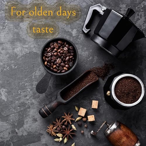 Image of Premium Aluminum Stovetop Espresso Maker Moka Pot Coffee Percolator with Heat Resistant Handle for Home Kitchen Use in Multicolour (can make 2 cups) (BLACK, 20D x 10W x 11H Centimeters)