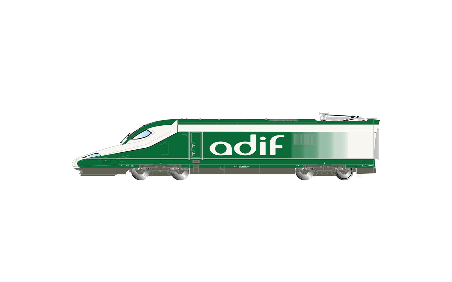 Electrotren HE2030 ADIF, pociąg osłuchowy A330, biało-zielone malowanie „Séneca”, okres VI Railway 1 x Electric Locomotive