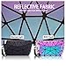 CAFINY Holographic Makeup Bag Small Clutch Purses for Women Daily Use pouch bags Geometric Luminous Purse and Holographic Bags Small Wrist Purses and Cosmetic Pouch