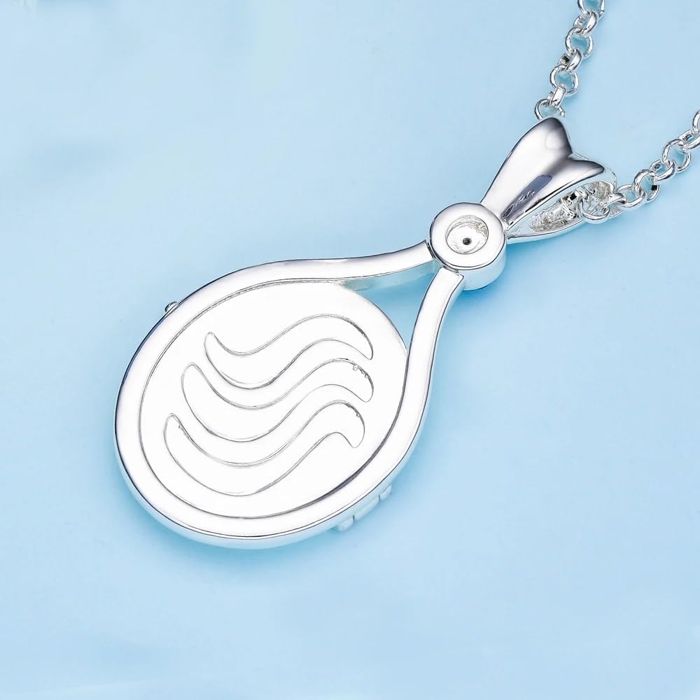 H2O Collana con ciondolo a forma di conchiglia di sirena, color argento, rame, con vetro, film TV, gioielli apribili da donna