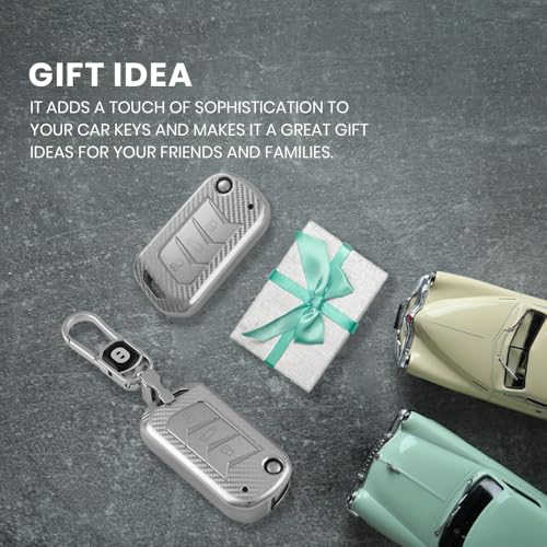 Image of keyzone silverstar TPU key cover & keychain fit for Mahindra Thar, Thar Roxx, Scorpio, Bolero, XUV700, XUV400, XUV3XO, XUV300, TUV300, Marazzo (Silver)
