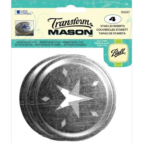Loew-Cornell 1026307 Transform Mason Ball Lid Inserts, Star, 4-Pack by Loew-Cornell
