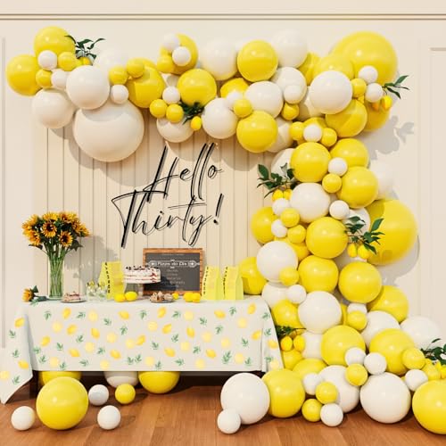 Beaumode DIY Yellow And White Balloon Garland Arch kit...