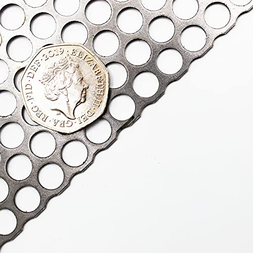 8mm Mild Steel Round (8mm Hole x 10mm Pitch x 1mm Thick) Perforated Sheet Plate (400 x 1000mm Sheet)