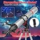 HETEKAN Teleskop, 90mm Öffnung 900mm Astronomisches Teleskop Für Erwachsene, Profi Refraktorteleskop Für Kinder Und Anfänger, 450x Vergrößerung, Mit DREI Okularen, Telefonadapter Und Tragetasche