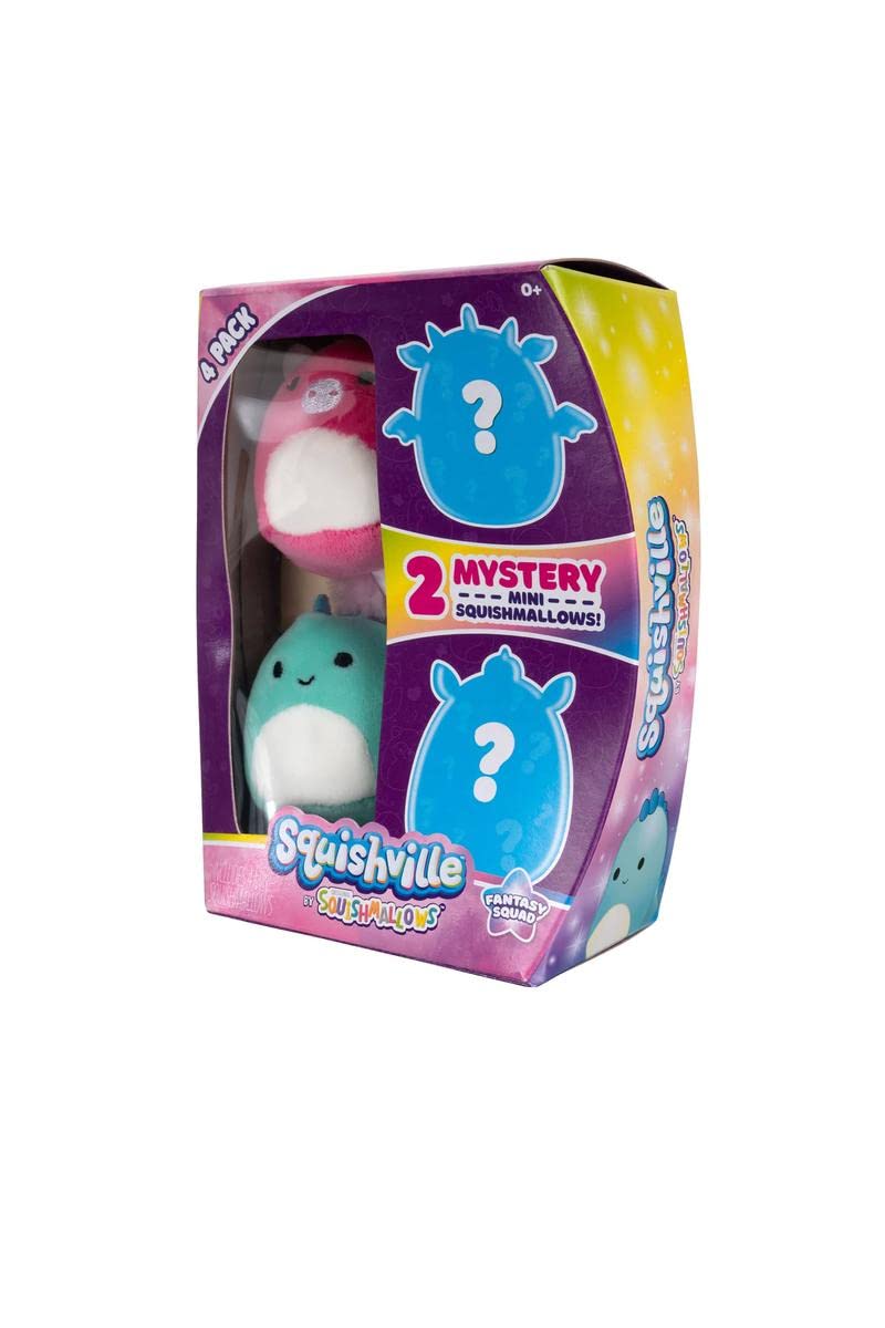 Squishmallows Squishville Fantasy Squad 5,1 cm Mini-Plüsch, 4er-Pack (Fantasy Squad)