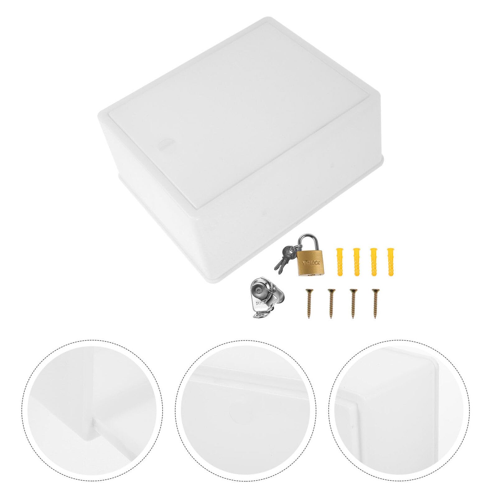 Luxshiny Wall Mounted Milk Box with Lock, Lockable Plastic Milk Bottle Holder and Letter Box - Image 3