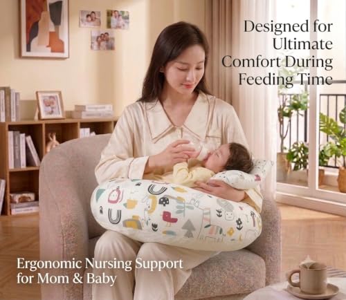 Image of Proliva Feeding Pillow for New Born Baby with Detachable Cover Breast Feeding & Maternity Nursing Pillow for Breastfeeding Support for Baby Feeding Pillow for Mom