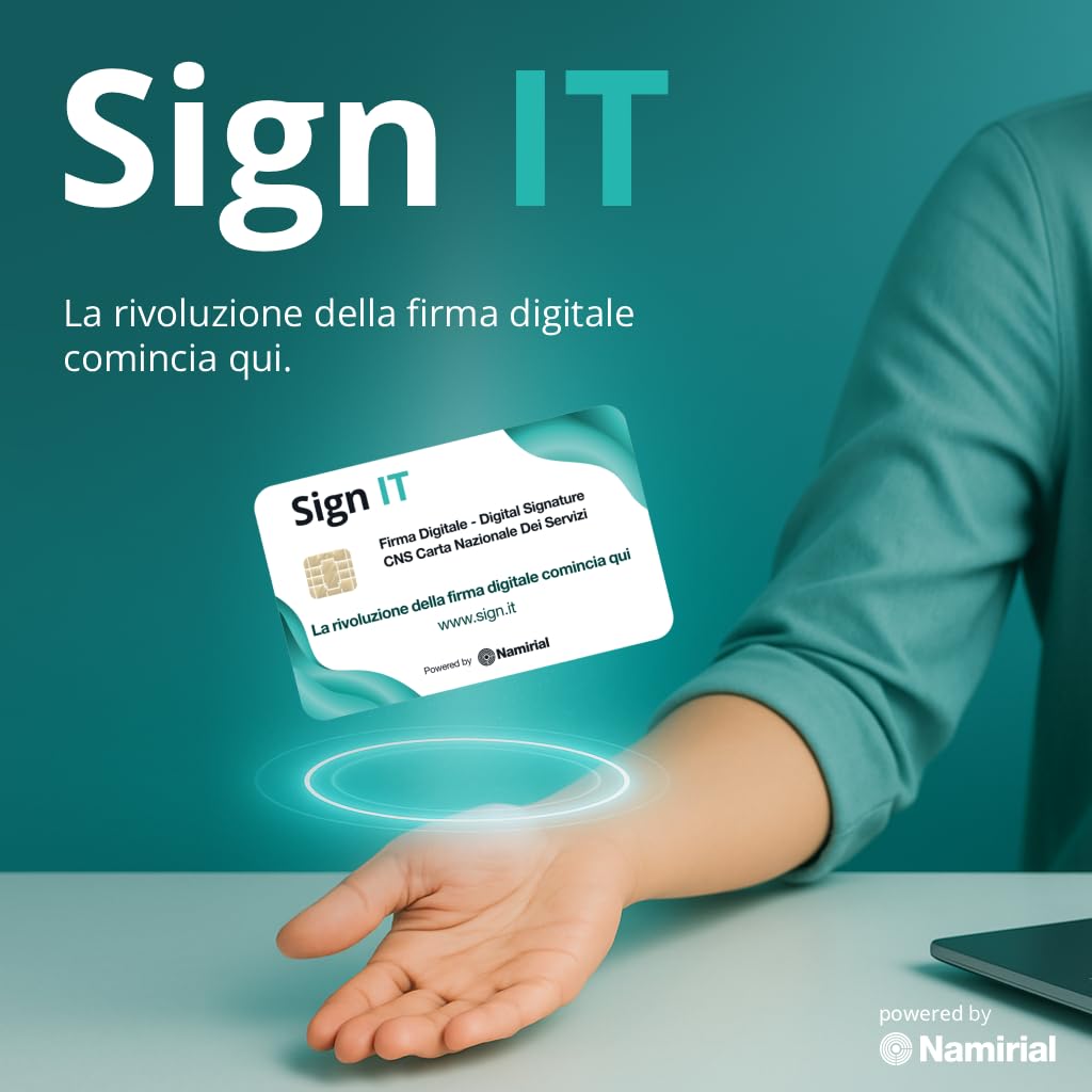 Sign IT – Smartcard per la Firma Digitale | Attivazione Online in meno di 10 Minuti con SPID o CieID | Valida 3 Anni | Sicura e Conforme UE