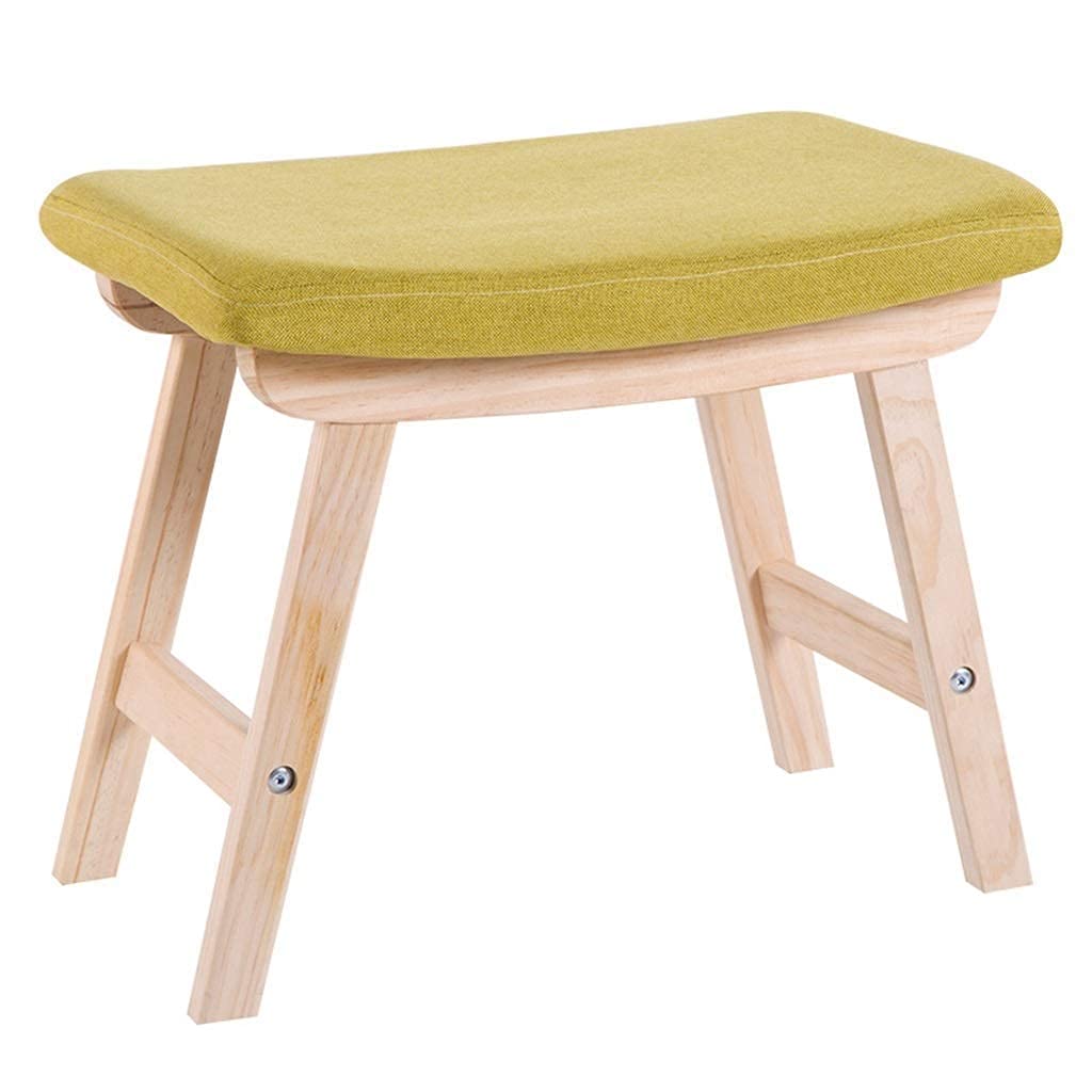 Tabouret de pied rembourré en bois vert de salon 48x30x40cm