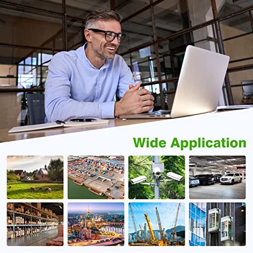 5.8G Gigabit Wireless Bridges with 1Gbps LAN Port, 5KM Long Range WiFi Bridge with 14 DBi High-Gain Antenna, Point to Point Wireless Bridge Outdoor, 24V POE Power CPE for Network Extend, 2-Pack