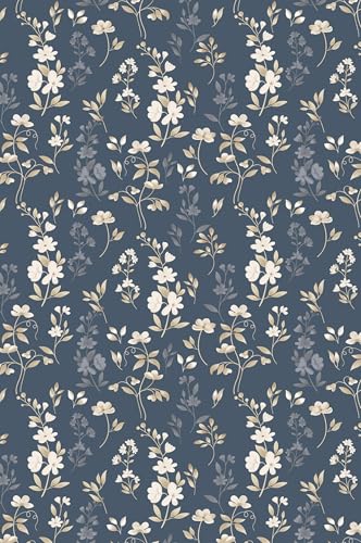 Image of Blue Strip 220TC Glace Cotton Elastic Fitted Floral Bedsheets Single Bed with 1 Pillow Cover | Single Bed with All Around Elastic, Size 42 X 75 Inches (Blue Bale Patti), Small Single