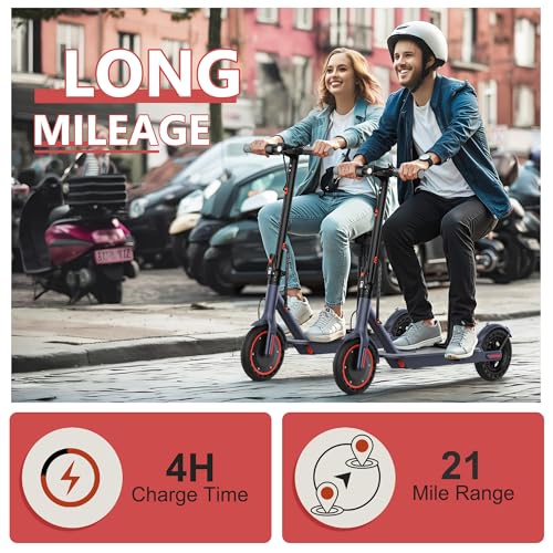 Image of Maxshot Electric Scooter, 350W /500W Powerful Motor, 19-22 MPH Max Speed, 15-28 Miles Range, Foldable escooter with Dual Braking Systems, Smart APP
