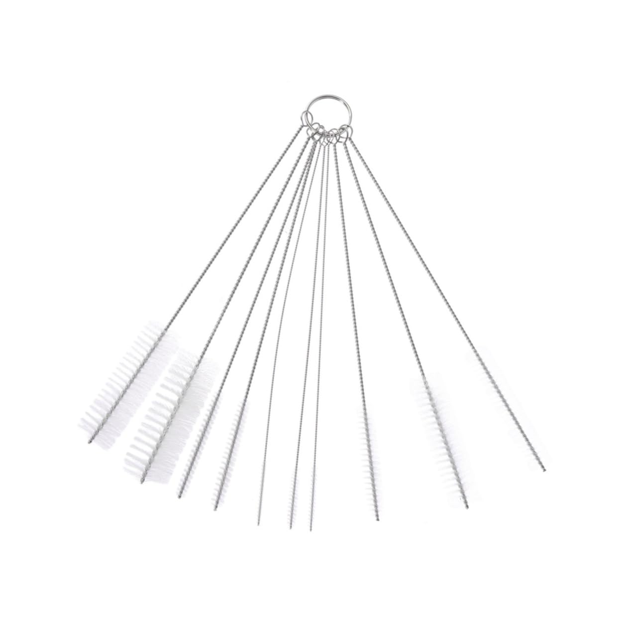 FRCOLOR Cleaning Brush Kitchen 10pc Nylon Cleaning Brush Wire Tube Brush Kitchen Brush Airbrush Accessories Spiral Wire Brush Tube Cleaning Brush Pan Brush Flat Brush Long Handle White