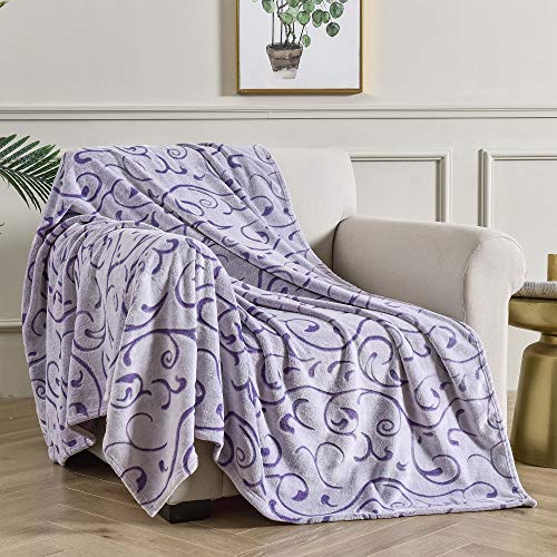 Sochow Uragiri Flannel Fleece Throw Blanket, Lightweight Super Soft Cozy Plush Bed Blanket, 60 X 80 Inches, Purple #TOP1