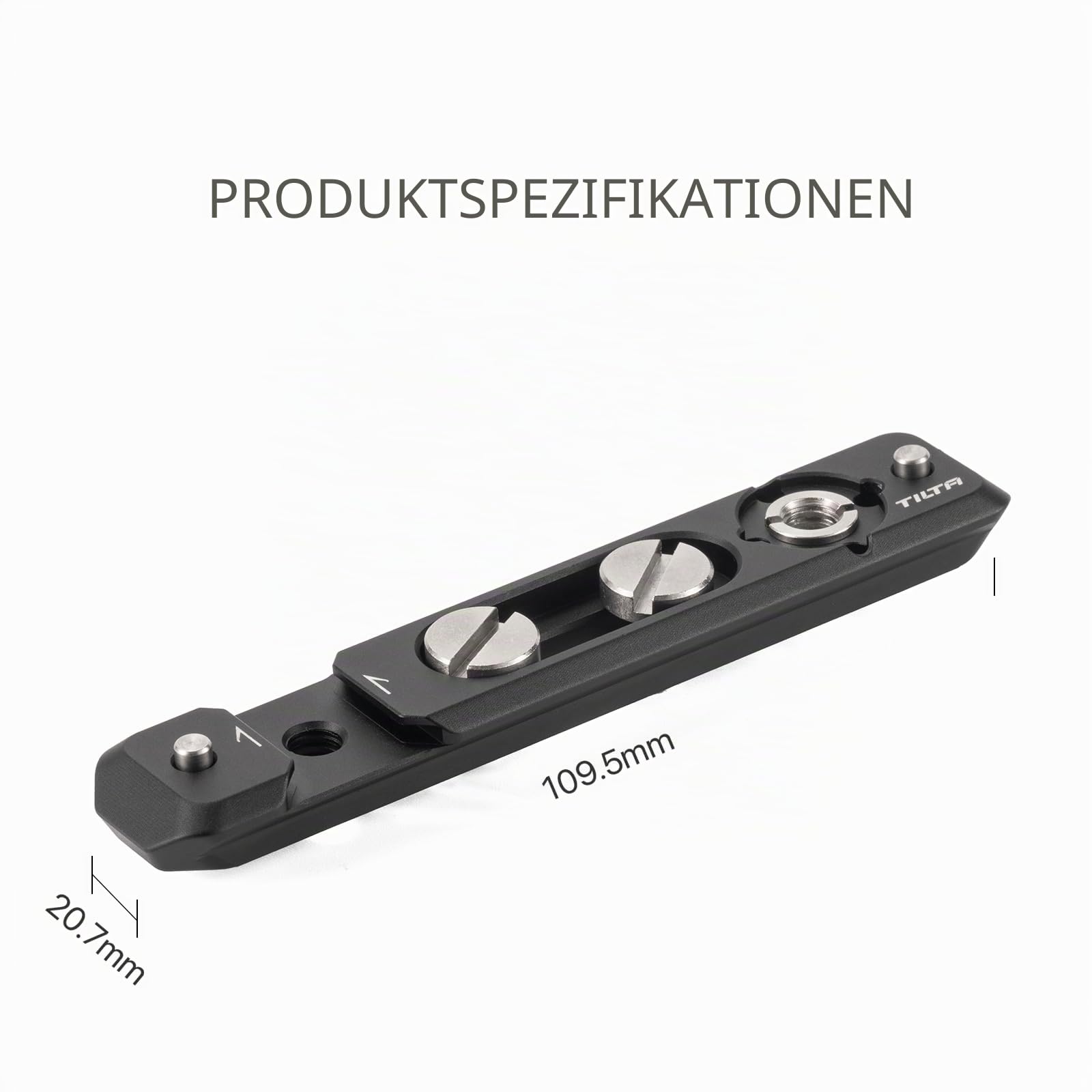 Tilta Multifunktions-NATO-Montageplatte mit NATO-Schiene, Kälteschuh und 1/4"-20-Gewinde Anti-Rotations-Design Leicht und langlebig- Schwarz TA-NTMP-B