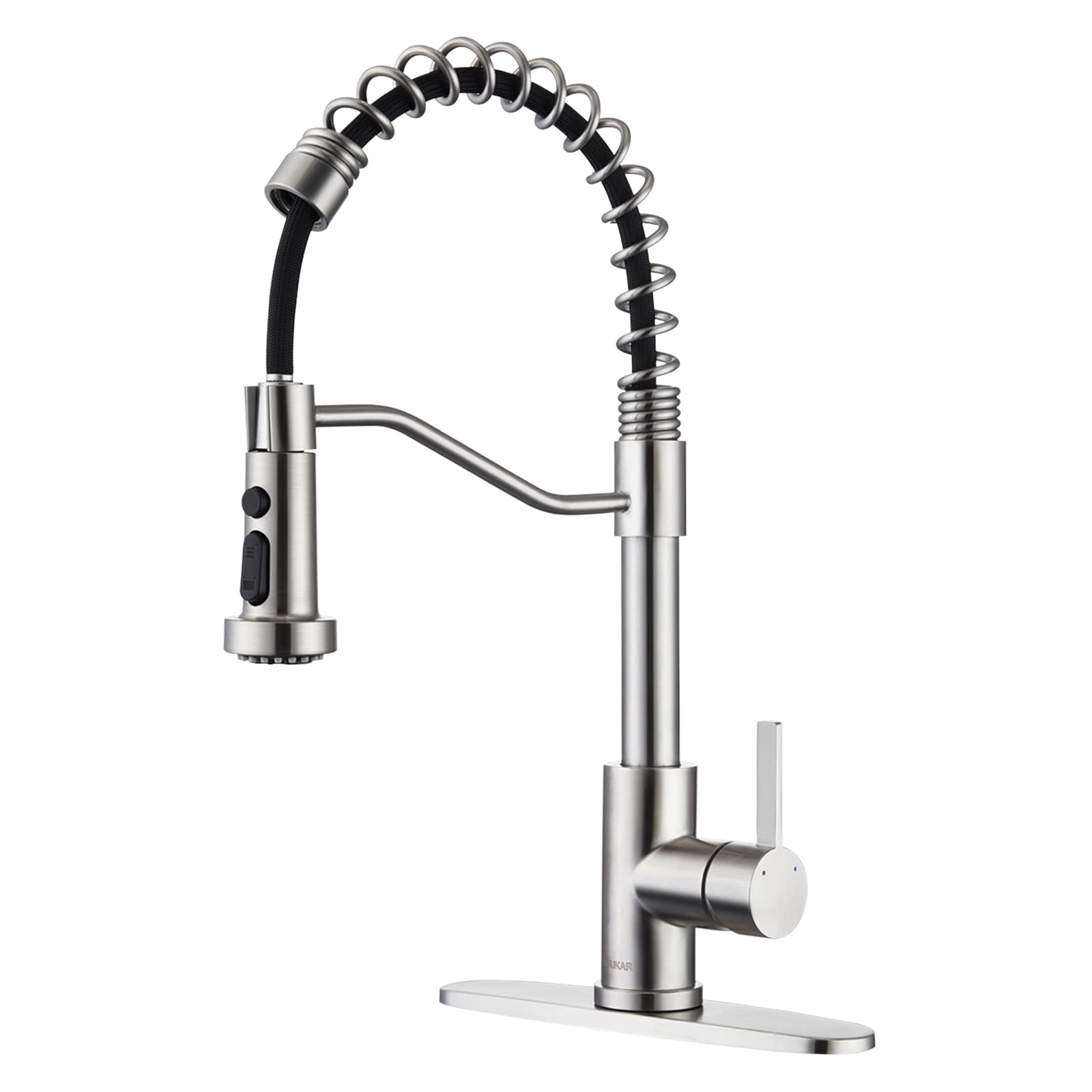 Kitchen Faucet Brushed Nickel Spring Stainless Steel Kitchen Faucet for Sink with Pull Down Single Handle Sprayer