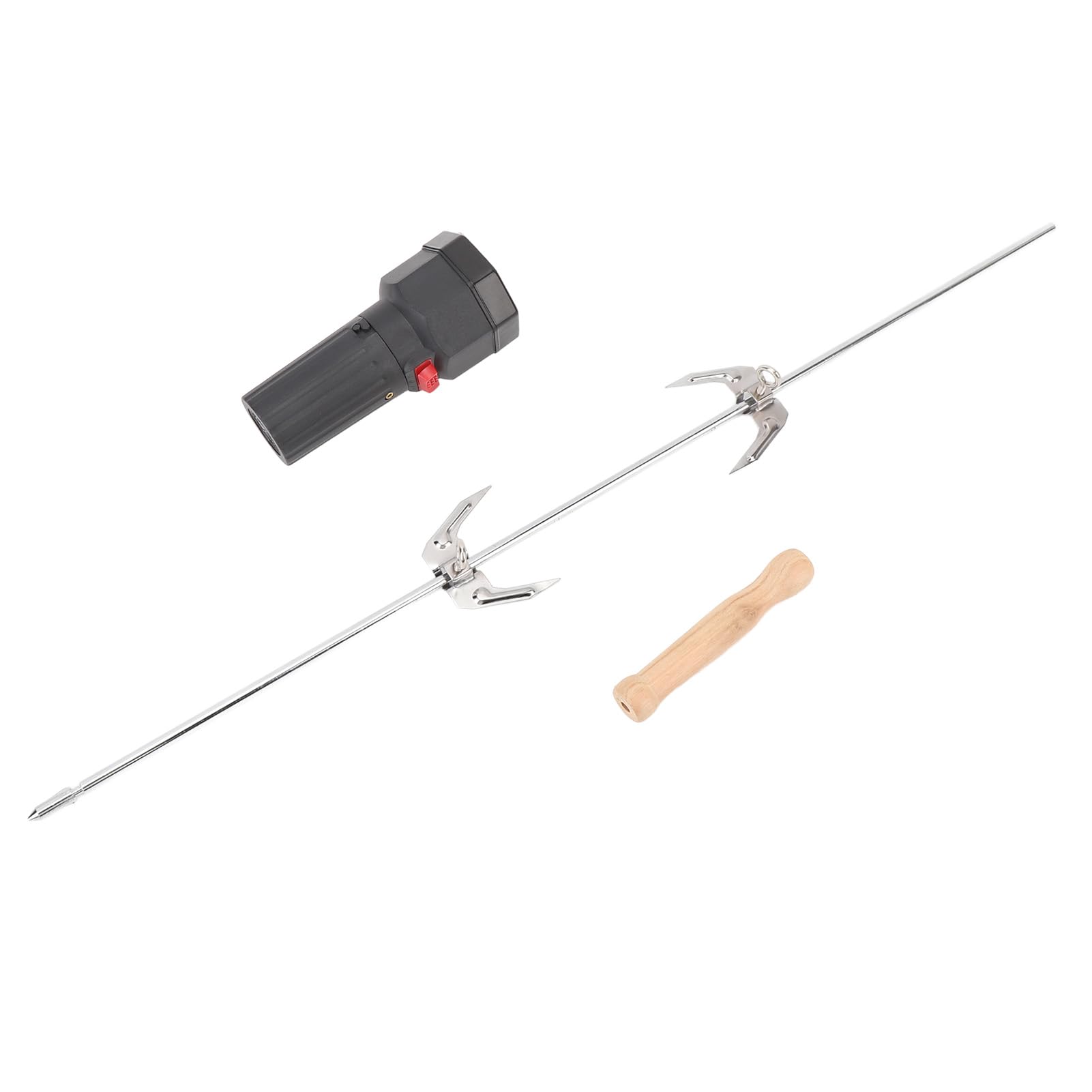 Ausla Kit Girarrosto con Motore Elettrico, capacità 16 Libbre, Kit Girarrosto Portatile con Rotazione Automatica per Barbecue da Campeggio Alimentato a Batteria