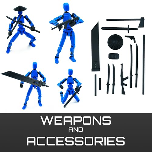 Image of Dummy 13 Action Figure Robot | Fully Articulated 3D Printed Robot Toy | 5.4-inch Collectible Figurine | Matte Finish | Unassembeled | Combo of 2 with Accessories(OrangeBlack+BlueBlack)