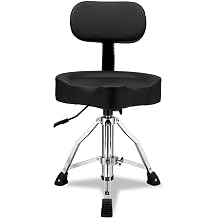 Drum Throne with Backrest, Hydraulic Adjustable Height Drum Chair for Adult Drummers Guitar Players Black