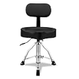 Pinikuyiro Drum Stool Throne with Backrest Hydraulic Adjustable Guitar Chair Saddle Seat Drum Stool for Adult Drummers for Piano Guitar, Black