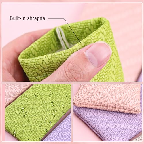 Image of Mini Tampon Bag, Sanitary Tampon Storage Bag 4 Count,Self-closing shrapnel, One-Handed Opening, Waterproof leather material Keeps It Safe and Tidy, Hides Tampons and Small Objects,Long Rectangle Shape