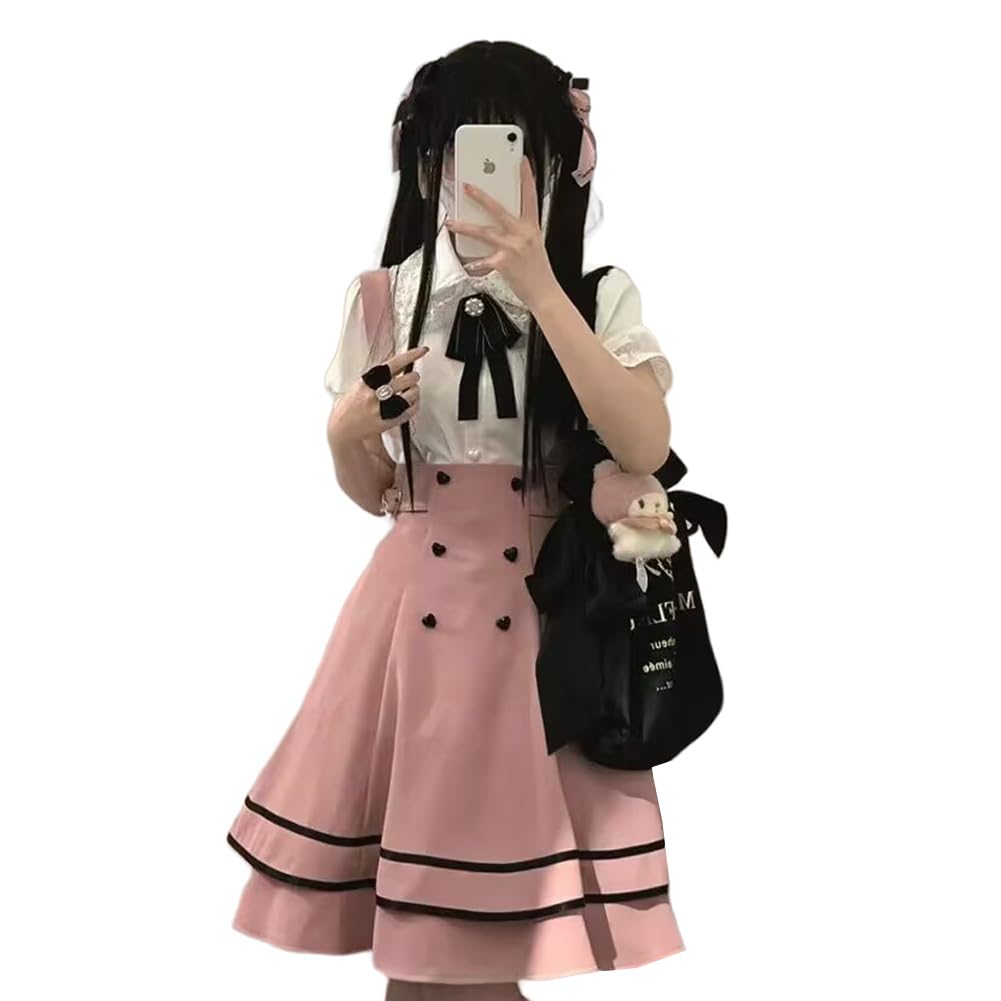 きょーたんデザインスカート 黒 白 雷 キャラクター Amazon.co.jp: [XHSUKADO] 地雷系 量産型 スカート
