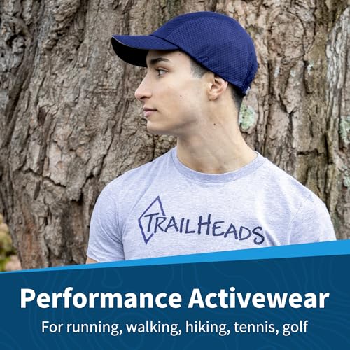 Image of TrailHeads Race Day Men's Running Hat - Lightweight, Quick Dry Mesh Cap with Reflective Accents & Sweatband - Performance Cap