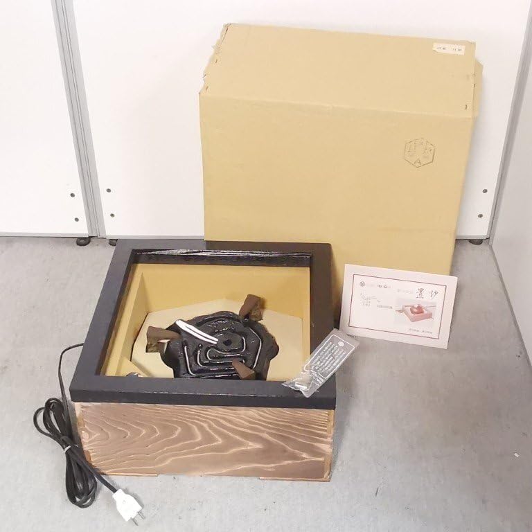 野々田 置炉 焼杉 電熱風炉 木製 茶道具 元箱入 Z7899 茶道具 電熱器