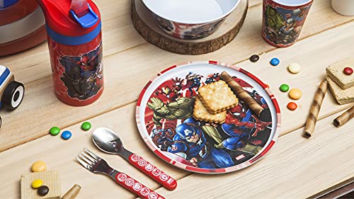 Zak Designs MUNN-2486 Zak! Marvel Universe - 5-Piece Dinnerware Set - Durable Plastic & Stainless Steel - Includes Water Bottle, 8-Inch Plate thumb #12