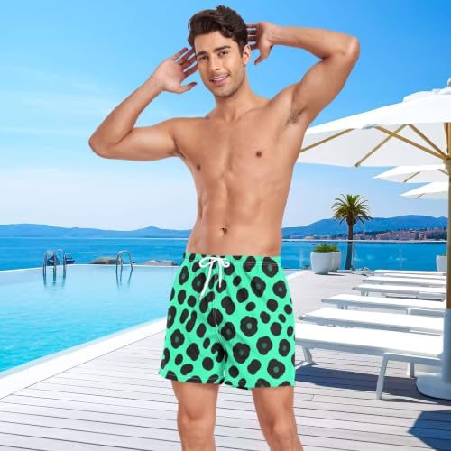 Traje de baño de leopardo verde hombre para evitar rozaduras al secar 3