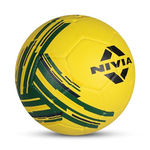 Nivia Country Colour Rubberized Moulded Football, Suitable for Hard Ground Without Grass, Wet & Grassy Ground & Artificial Turf, Training Ball Size 3 - Brasil (Yellow/Green) - Image 3