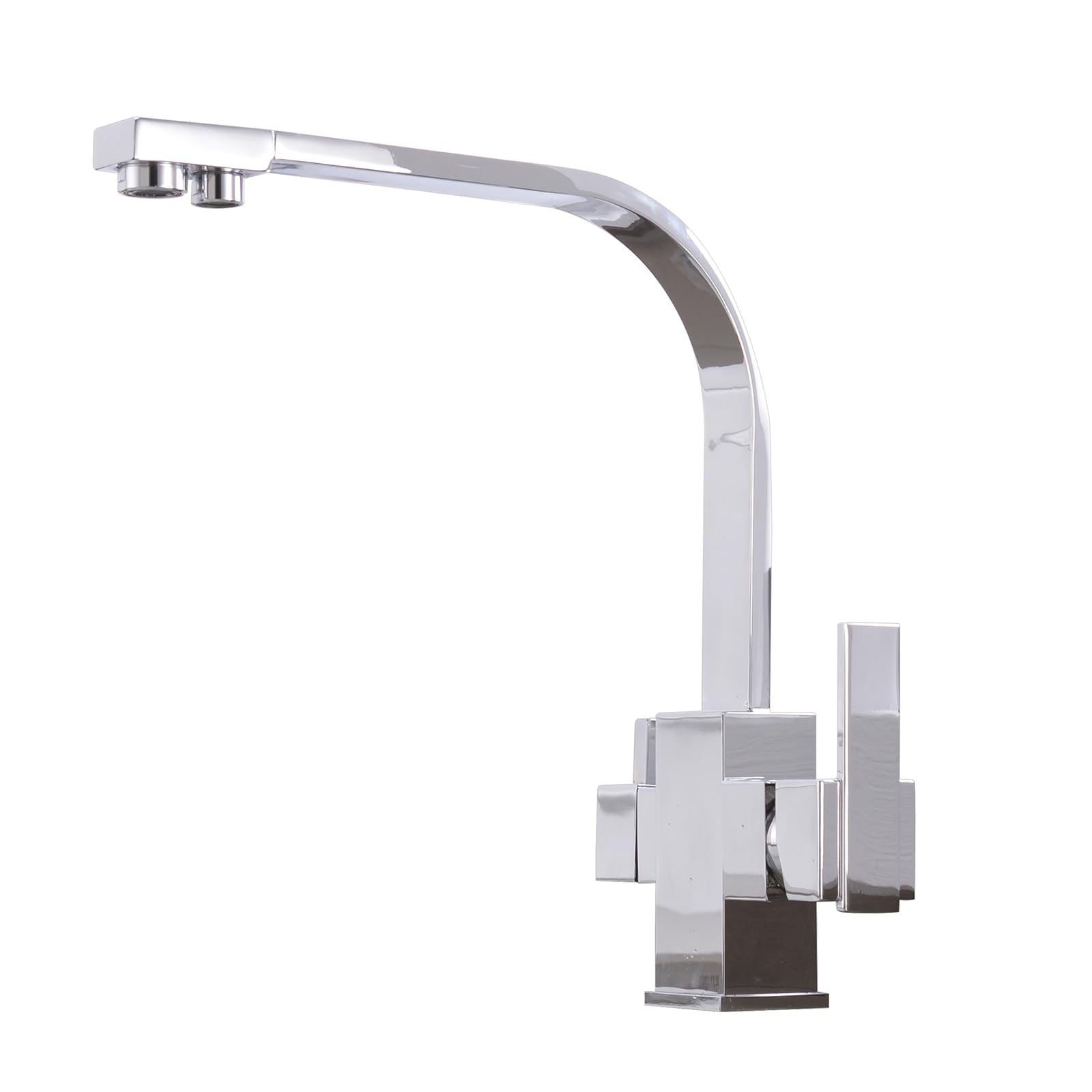 BHFPFZA Black Retro 3-Way Water Filter Tap - Kitchen Drinking Faucet with 360° Swivel Spout Slish Sink Mixer for Clean Water Single Hole Installat
