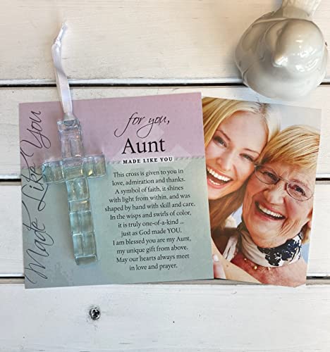 Handmade-in-USA-Clear-Glass-Cross-with-Sentiment-Gift-For-Aunt-From-NieceNephew-for-Christmas-Mothers-Day-Aunts-Birthday-Religious-Gift-for-Aunt Handmade in USA Clear Glass Cross with Sentiment Gift For Aunt From NieceNephew for Christmas Mothers Day Aunts Birthday Religious Gift for Aunt
