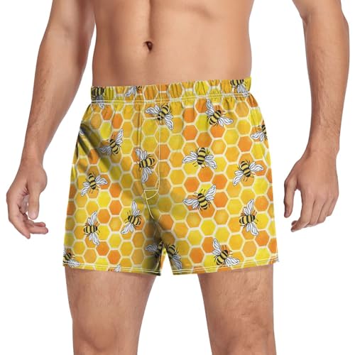 Image of Men's Boxer Shorts Cotton Loose Underwear with Button Fly