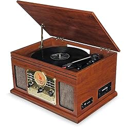 Tourne-disques, Tourne-Disque, Centre de Musique rétro en Bois Hi-FI avec télécommande, Tourne-Disque, Lecteur CD, Casse - Les Beatles, Paul McCartney, John Lennon, RIngo Starr, George Harrison