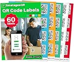 Smatagee QR Code Labels for Storage Bins,Office Organization,Moving Containers,Inventory Organizer | Pack and Track on iOS,Android App| 60 Unique Color Coded Stickers(2.6"x2.6")