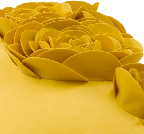 Miniatura 4 de JWH Fundas de almohada decorativas de terciopelo con flores 3D amarillas fundas de almohada decorativas de terciopelo fundas de almohada