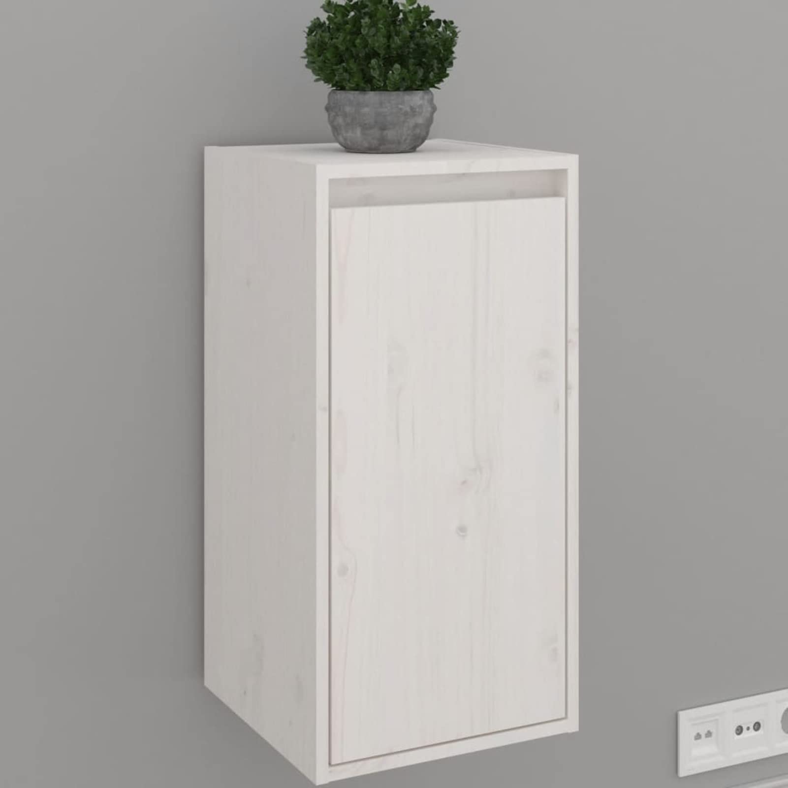 Goliraya Floating TV Console Floating TV Unit Wall Cabinets Wall-Mounted Desk Storage Hutch for Home and Office White 30x30x60 cm Solid Wood Pine